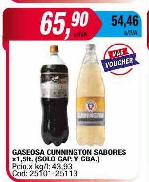 Maxiconsumo Gaseosa Cunnington Sabores oferta