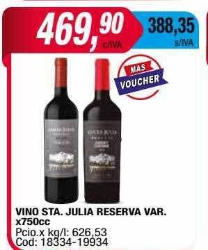 Maxiconsumo Vino Sta Julia Reserva Var oferta