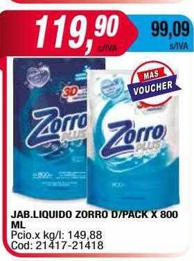 Maxiconsumo Jab Liquido Zorro D Pack oferta