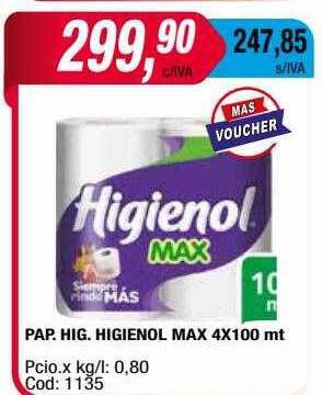 Maxiconsumo Pap Hig Higienol Max oferta