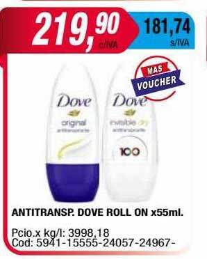 Maxiconsumo Antitransp Dove Roll On oferta