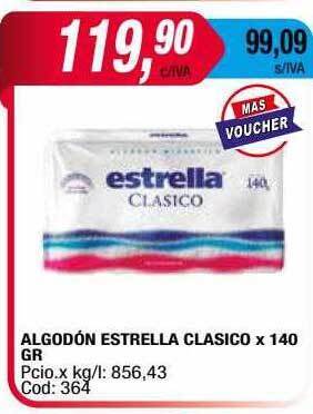 Maxiconsumo Algodón Estrella Clasico oferta