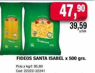 Maxiconsumo Fideos Santa Isabel oferta