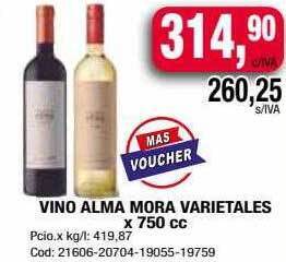 Maxiconsumo Vino Alma Mora Varietales oferta