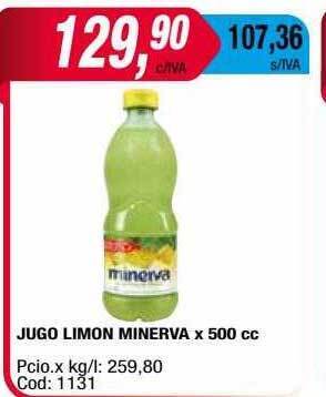 Maxiconsumo Jugo Limon Minerva oferta