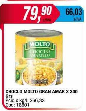 Maxiconsumo Choclo Molto Gran Amar oferta