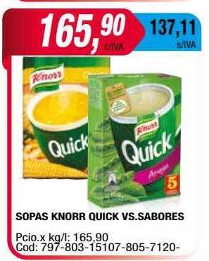 Maxiconsumo Sopas Knorr Quick Vs Sabores oferta