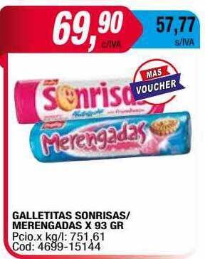 Maxiconsumo Galletitas Sonrisas Merengadas oferta