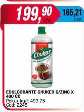 Maxiconsumo Edulcorante Chuker C Zinc oferta