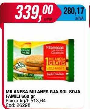 Maxiconsumo Milanesa Milanes Gja Sol Soja Famili oferta