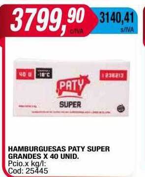 Maxiconsumo Hamburguesas Paty Super Grandes oferta