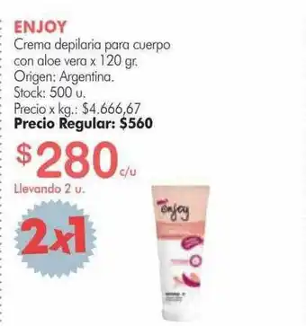 Simplicity Enjoy Crema Depilaria Para Cuerpo Con Aloe Vera oferta