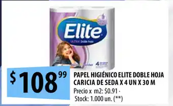 Punto Mayorista Elite Doble Hoja Caricia de Seda Papel Higiénico x 4un x 30m oferta