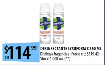 Punto Mayorista Lysoform Desinfectante x 360ml oferta