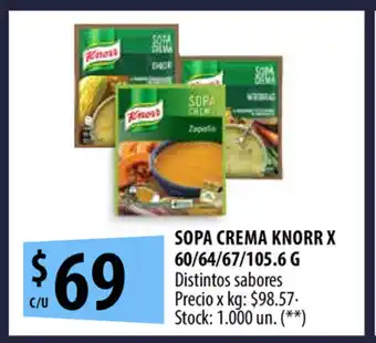 Punto Mayorista Knorr Sopa Crema x 60/64/67/105.6g oferta