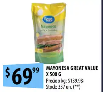 Punto Mayorista Great Value Mayonesa x 500g oferta