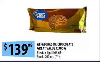 Punto Mayorista Great Value Alfajores de Chocolate x 300g oferta
