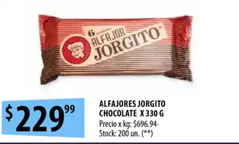 Punto Mayorista Alfajores Jorgito Chocolate x 330g oferta