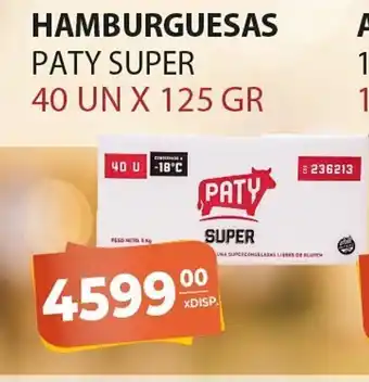 El Milagro Mayorista Hamburguesas Paty Super 40un x 125gr oferta