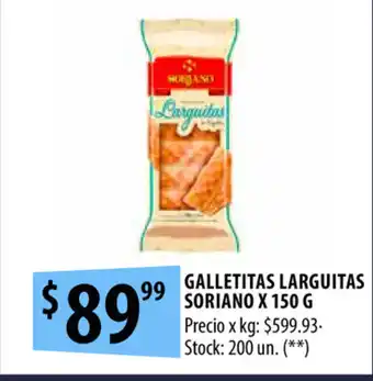 Punto Mayorista Soriano Galletitas Larguitas x 150g oferta