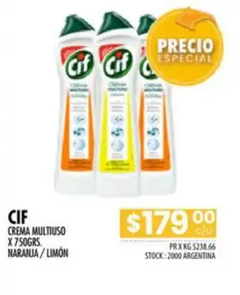 Pigmento CIF crema multiuso x 750grs naranja/limon oferta