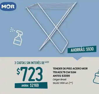 Changomas Tender de piso acero mor 79x42x79 cm slim oferta