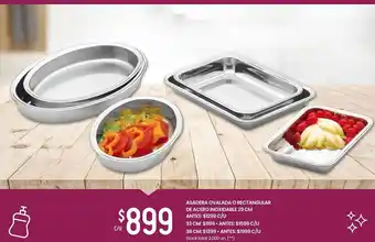Changomas Asadera ovalada o rectangular de acero inoxidable 29 cm oferta
