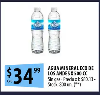 Punto Mayorista Eco de Los Andes Agua Mineral x 500cc oferta