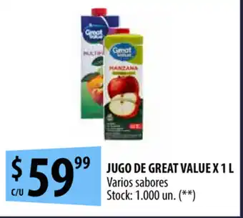 Punto Mayorista Great Value Jugo x 1L oferta