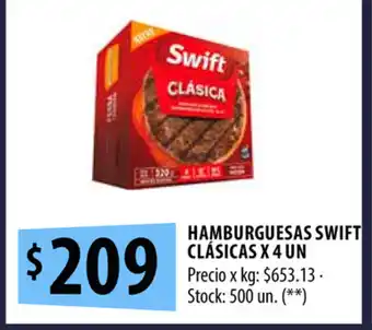 Punto Mayorista Swift Clásicas Hamburguesas x 4un oferta