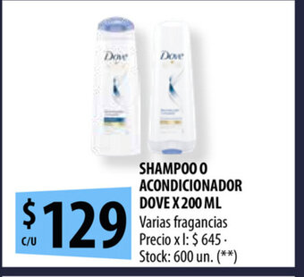 Punto Mayorista Dove Shampoo o Acondicionador x 200ml oferta