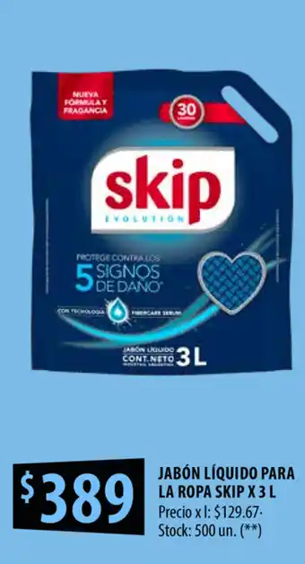 Punto Mayorista Skip Jabón Líquido para La Ropa x 3L oferta
