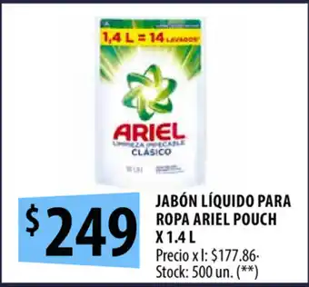 Punto Mayorista Ariel Jabón Líquido para Ropa pouch x 1.4L oferta