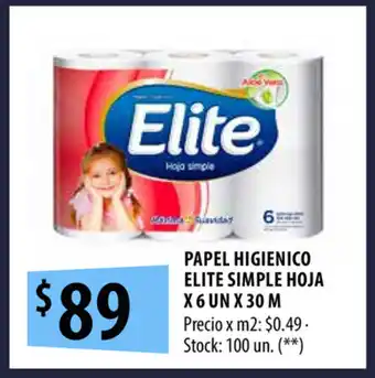 Punto Mayorista Elite Simple Hoja Papel Higiénico x 6un x 30m oferta