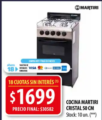 Punto Mayorista Martiri Cocina Cristal 50cm oferta