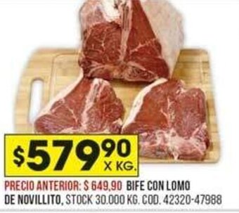 Coto Bife con Lomo de Novillito oferta