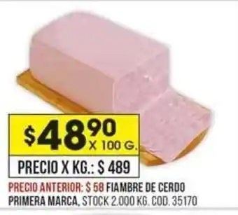 Coto Fiambre de Cerdo Primera Marca x 100g oferta
