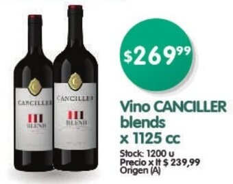 Supermercados Buenos Días Canciller Vino Blends x 1125 cc oferta
