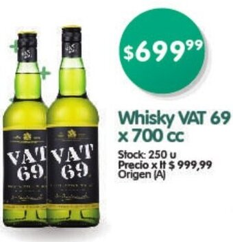 Supermercados Buenos Días VAT 69 Whisky x 700 cc oferta