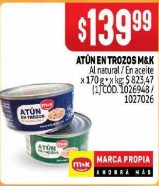 Makro Atún en trozos m&k oferta