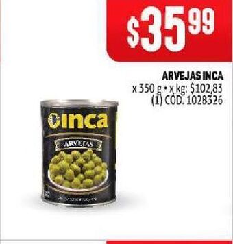 Makro Arvejas inca 350g oferta