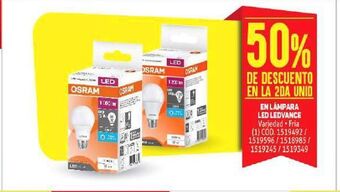 Makro Lámpara led ledvance -50% de descuento en la segunda unidad oferta