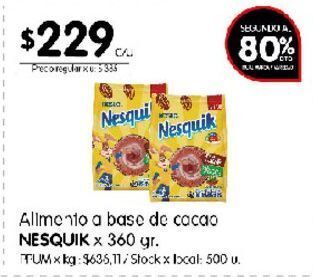 Disco Alimento a base de cacao nesquik 360g oferta