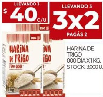 Supermercados DIA Harina de Trigo 000 Dia x 1 Kg. oferta