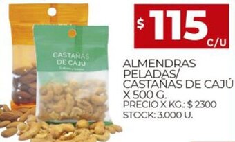 Supermercados DIA Almendras Peladas/Castañas De Cajú x 500 g. oferta