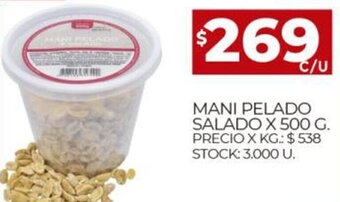 Supermercados DIA Mani Pelado Salado x 500 g oferta