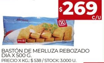 Supermercados DIA Bastón De Merluza Rebozado Dia x 500 g. oferta