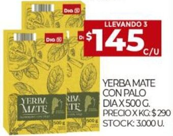 Supermercados DIA Yerba Mate Con Palo Dia x 500 g. oferta