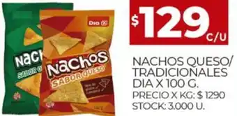 Nachos Queso Tradicionales Dia x 100 g.