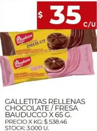 Supermercados DIA Galletitas Rellenas Chocolate/fresa Bauducco x 65g oferta